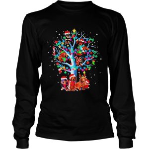 Dachshund Santa Tree Light Merry Christmas shirt