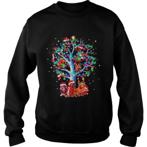 Dachshund Santa Tree Light Merry Christmas shirt 3