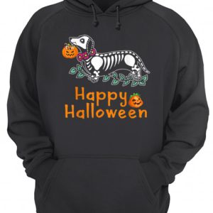 Dachshund Skeleton Pumpkin Happy Halloween shirt 3