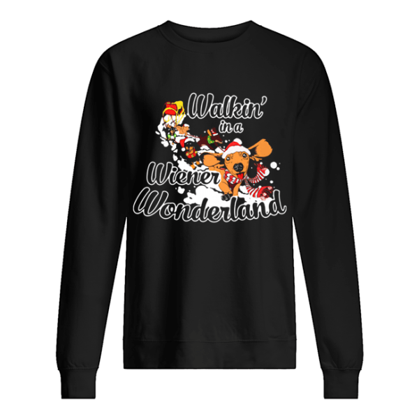 Dachshund Walkin’ In A Wiener Wonderland Christmas Shirt