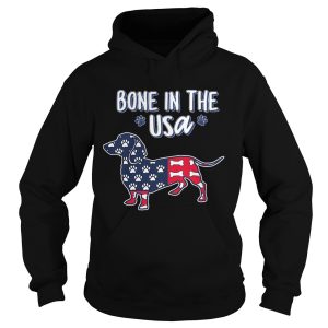 Dachshund bone in the USA American flag veteran Independence Day paw shirt 1