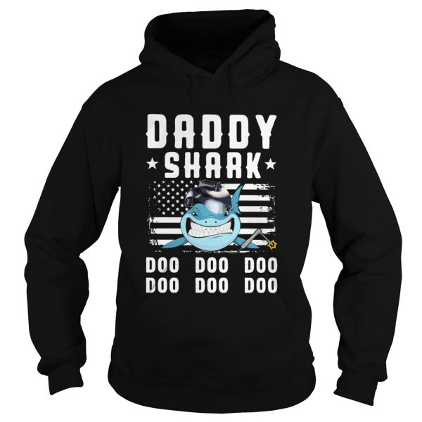 Daddy shark doo doo doo welder american flag veteran independence day shirt