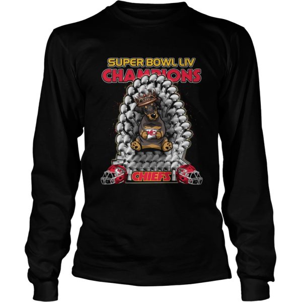 Daschund Iron Throne Super Bowl LIV Champions Chiefs shirt