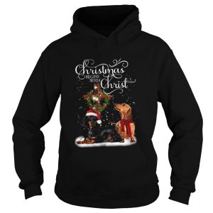 Dashshund Christmas begins with Christ shirt 1