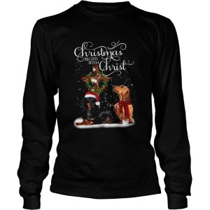 Dashshund Christmas begins with Christ shirt 2