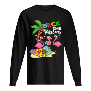 Deck the Palms Merry Flamingo Christmas shirt 1