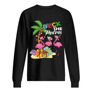 Deck the Palms Merry Flamingo Christmas shirt 2