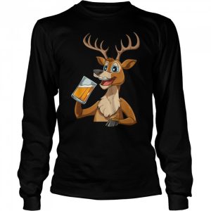 Deer Drinking Beer for a Hunter T Shirt 3