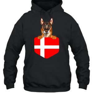 Denmark Flag Belgian Malinoi Dog In Pocket shirt 3