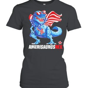 Dinosaur 4th of July Kids Boys Amerisaurus Rex American flag shirt 2