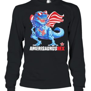 Dinosaur 4th of July Kids Boys Amerisaurus Rex American flag shirt 3