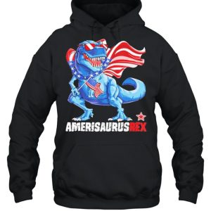 Dinosaur 4th of July Kids Boys Amerisaurus Rex American flag shirt 5