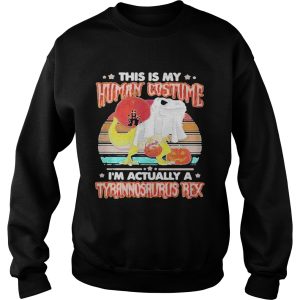 Dinosaur Ghost This Is Human Costume Im Actually A Tyrannosaurus Rex Sunset Vintage Retro Halloween 3