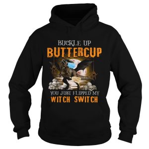 Dinosaur face mask Halloween Buckle Up Buttercup you just flipped my witch switch shirt 1