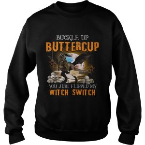 Dinosaur face mask Halloween Buckle Up Buttercup you just flipped my witch switch shirt