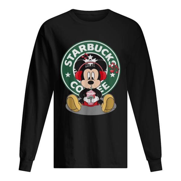 Disney Mickey Mouse Drinking Starbucks Coffee shirt