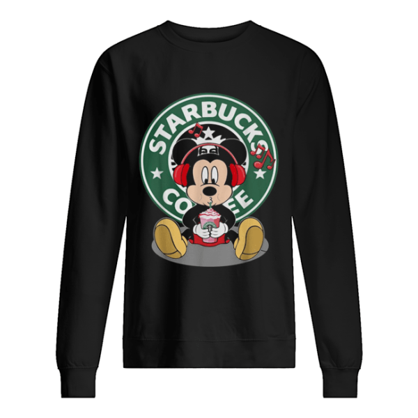 Disney Mickey Mouse Drinking Starbucks Coffee shirt