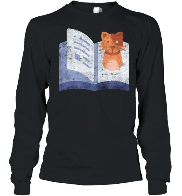 Distressed Book And Cat Reading Introvert shirt