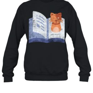 Distressed Book And Cat Reading Introvert shirt