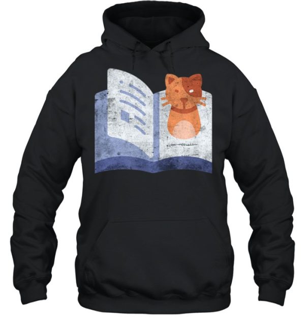 Distressed Book And Cat Reading Introvert shirt