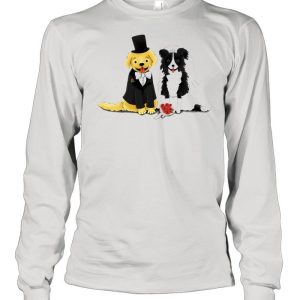 Dog Bride And Groom Retriever And Collie shirt 3