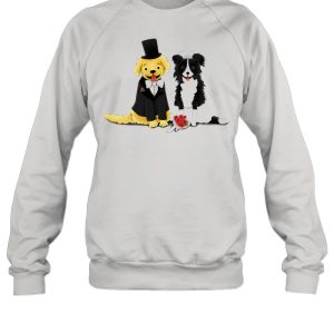 Dog Bride And Groom Retriever And Collie shirt 4