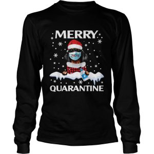 Dog Dachshund Face Mask Merry Christmas Quarantine shirt