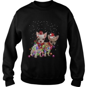 Dog Graphic Chihuahua Xmas Lights shirt 3