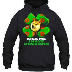 Dog Kiss me I have dogecoin 2021 Doge St Patrick Day shirt 3