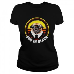 Dog Pug In Black Vintage Shirt