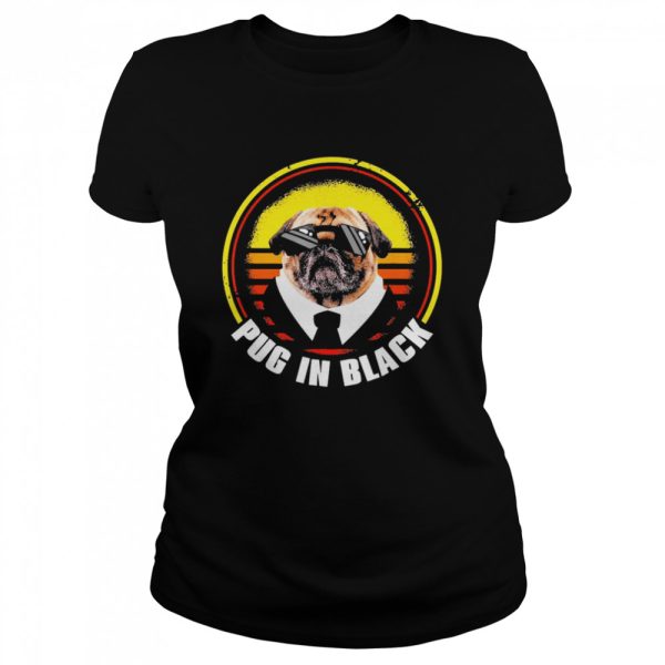 Dog Pug In Black Vintage Shirt