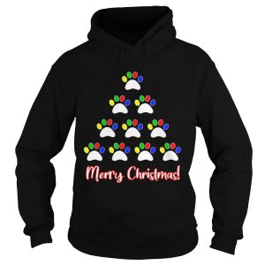 Dog Rescue of Iowa Dog Paw Merry Christmas Tree shirt