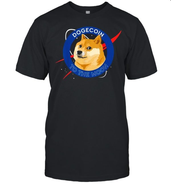 Dogecoin to the moon funny crypto meme shirt