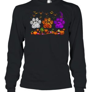 Dogs Paw Pumpkin Halloween T shirt 3