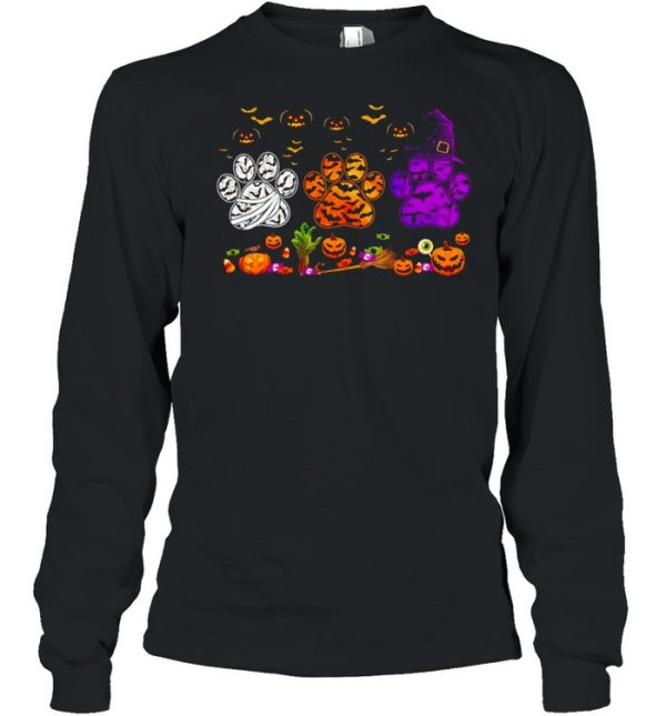 Dogs Paw Pumpkin Halloween T-shirt