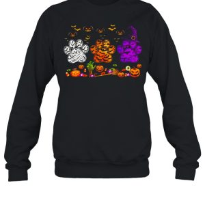 Dogs Paw Pumpkin Halloween T shirt 4