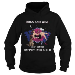 Dogs and wine she lived happily ever after shirt 1