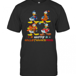 Donald Disney Halloween And Merry Christmas Happy Hallothanksmas T-Shirt