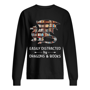 Dragon And Books Easily Distracted shirt 2