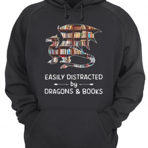 Dragon And Books Easily Distracted shirt 3