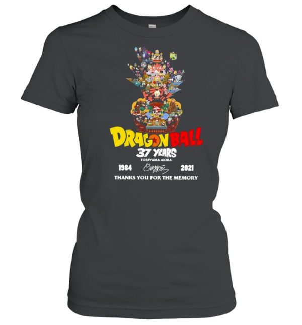 Dragon Ball 37 Years Toriyama Akira 1984 2021 Signature Thanks You For The Memories shirt