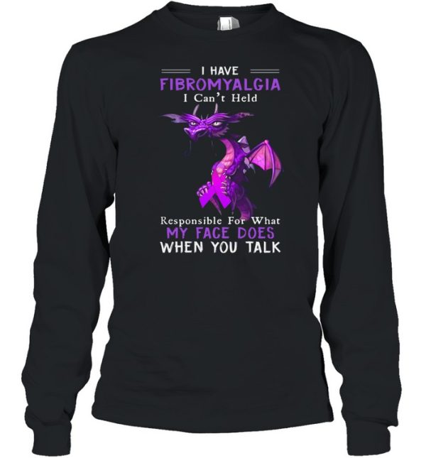 Dragon Hug Breast Cancer I Have Fibromyalgia I Can’t Held Responsible For What My Face Does shirt