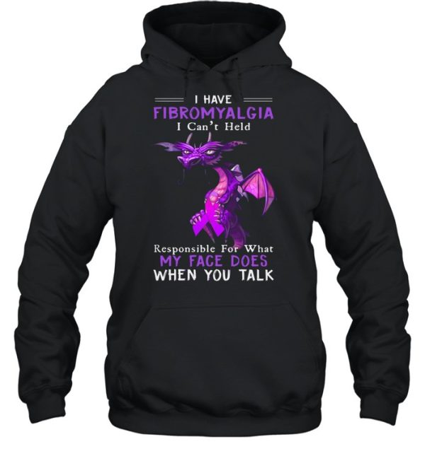 Dragon Hug Breast Cancer I Have Fibromyalgia I Can’t Held Responsible For What My Face Does shirt