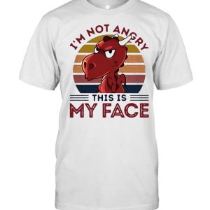 Dragon I'm Not Angry This Is My Face Vintage Retro T shirt 1