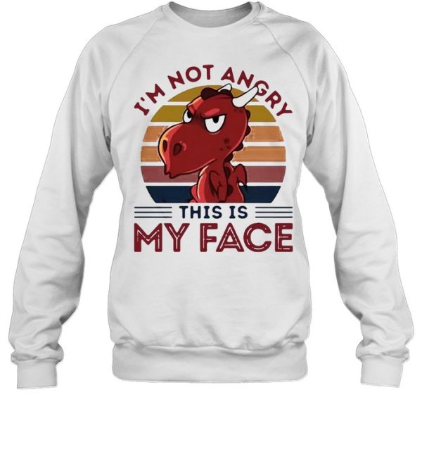 Dragon I’m Not Angry This Is My Face Vintage Retro T-shirt