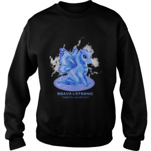 Dragon butterfly brave and strong diabetes awareness shirt 2