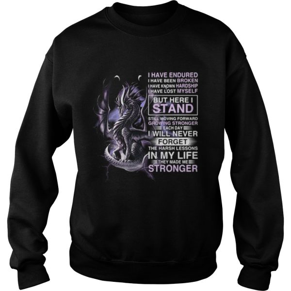 Dragon i have endured i have been broken i have known hardship i have lost myself shirt