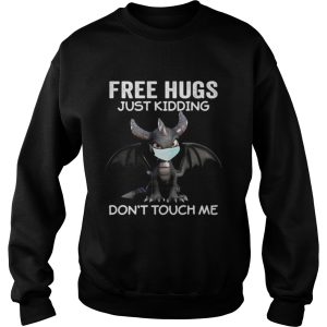 Dragon mask free hugs just kidding dont touch me shirt 2