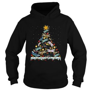 Dragonfly Bird Xmas Tree Lights Swarm Nymph Ugly Christmas shirt 1