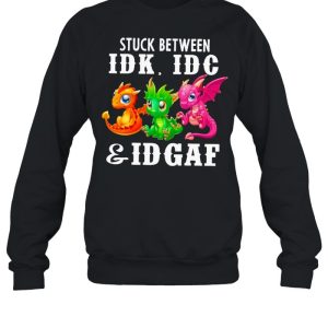 Dragons stuck between Idk Idc and Idgaf shirt 2